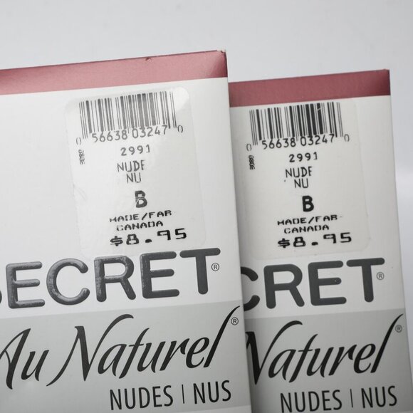 Vintage Y2K SECRET Au Natural Pantyhose Nylons NUDE Light Control Size B 2 pks - Picture 4 of 5